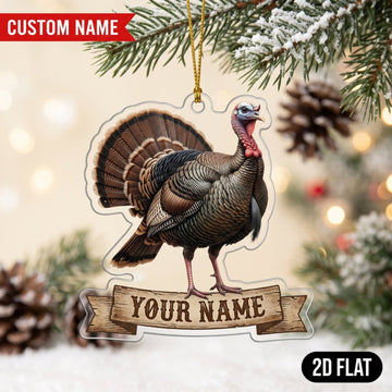 Maxcorners Turkey Hunting Wild Turkey Customized Name 3D Keychain And Ornament