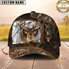 Maxcorners Buck Antlers Woodland Camo Hunting Personalized Hat 3D Printed Multicolor