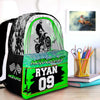 Maxcorners Motocross 17 Personalized Name And Number Backpack