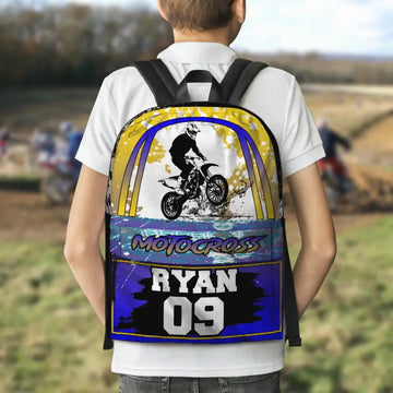 Maxcorners Motocross 16 Personalized Name And Number Backpack