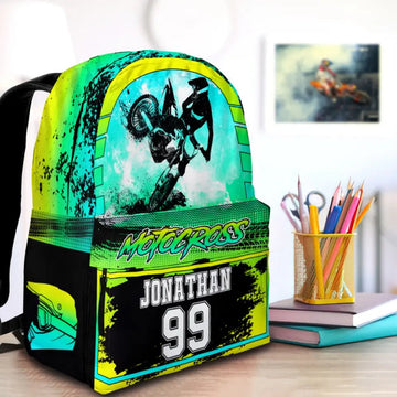 Maxcorners Motocross 23 Personalized Name And Number Backpack
