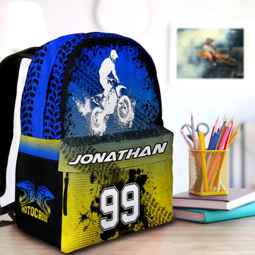 Maxcorners Motocross 38 Personalized Name And Number Backpack
