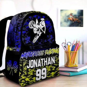 Maxcorners Motocross 46 Personalized Name And Number Backpack