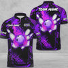 Maxcorners Bowling And Pins Abstract Grunge Texture Multicolor Option Customized Name 3D Shirt