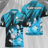 Maxcorners Bowling And Pins Abstract Grunge Texture XX Multicolor Option Customized Name 3D Shirt