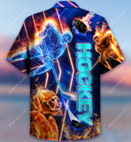 Maxcorners Hockey Hard Or Go Home Unisex Hawaiian Shirt