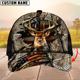 Maxcorners Premium Florapunk S21 Deer Hunting Trucker Camouflage Pattern Multicolor Personalized Name 3D Cap