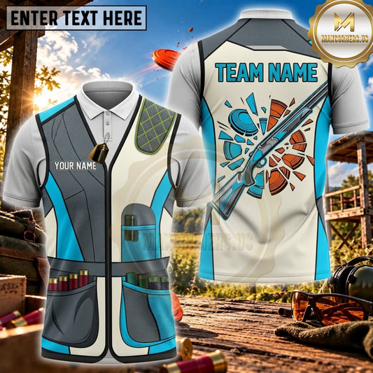 Maxcorners Clay Shooting Aqua Clay Target Splash Vest Personalized Name 3D Unisex Shirt