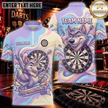 Maxcorners Darts Pastel Purple Graffiti Monster Dartboard Personalized Name 3D Unisex Shirt