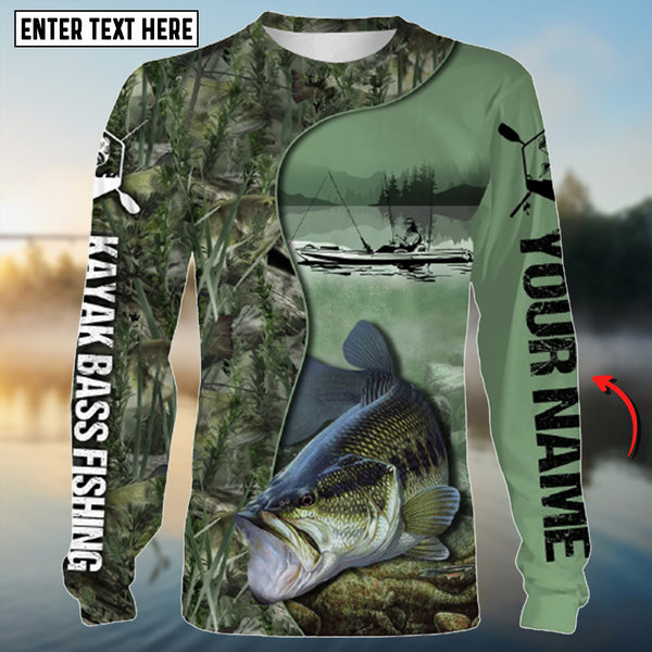 Maxcorners Kayak Bass Fishing Customize Name 3D Shirt