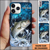 Maxcorners Blue Marble Hexagon Water Splash Personalized Name Phone Case (13 Fish Species)