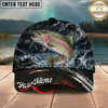Maxcorners Fishing Dark Marble Water Splash Personalized 3D Cap (12 Fish Species)