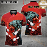 Maxcorners Bowling Tiger Multicolor Options Personalized Name, Team Name 3D Shirt