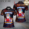 Maxcorners Bowling Funny Unicorn Strike Humor Neon Art Personalized Name, Team Name 3D Shirt For Women