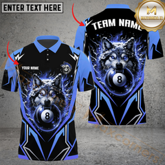 Maxcorners Billiard Pool 8 Ball Arctic Wolf Personalized Name Men And Women 3D Polo Shirt Custom Billiard Team Jersey (4 Colors)