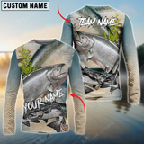 Maxcorners King Salmon Fishing Scales Personalized Name, Team Name 3D Long Sleeve Shirt