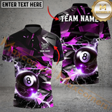 Maxcorners Billiard Ball 8 Thunder Glass Multicolor Customized Name, Team Name 3D Shirt