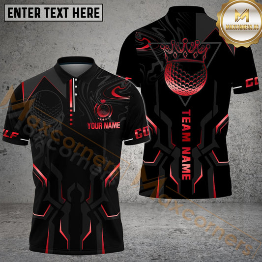 Maxcorners Golf Luxury Personalized Name, Team Name 3D Shirt (6 Colors)
