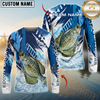 Maxcorners Fishing Technical Fish Scale Custom Name & Team Name 3D Shirts