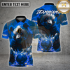 Maxcorners Bowling Shirt – Angry Panda Fire Bowling Ball Graphic – Multioptions Personalized Name, Team Name 3D Shirt (4 Colors)