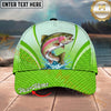 Maxcorners Fishing Cap Green Honeycomb Water Splash Personalized Name 3D Cap (12 Fish Species)