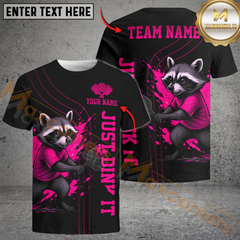 Maxcorners Pickleball Just Dink It Raccoon Halloween Customized Name & Team Name 3D Shirts