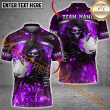 Maxcorners Custom Golf Team Jersey, Skull Reaper Golf With Flaming Golf Ball Personalization Name And Team Name