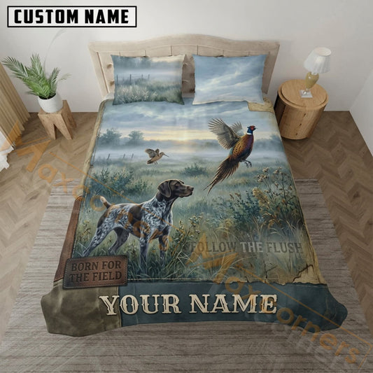 Maxcorners Pheasant Hunting Blue Sky Field Dog Bedding Set 3D Print Custom Name