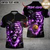 Maxcorners Billiards 8 Ball 9 Ball Flame American Flag Skull Customized Name, Team Name 3D Shirt (4 Colors)