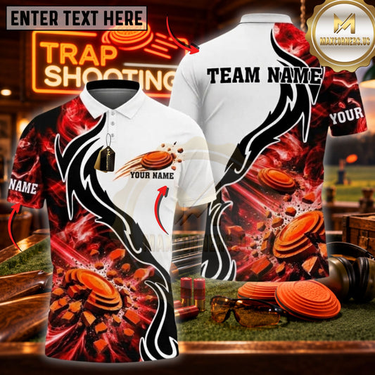 Maxcorners Trap Shooting Eagle & Shotgun Target Graphic Multicolor Customized Name, Team Name 3D Shirts