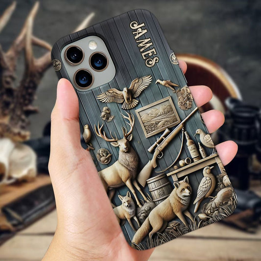 Maxcorners Vintage Tools - Personalized Hunting Phone Case
 Full Wrap Phone Case LM0812