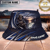 Maxcorners Fishing Dark Sunset Skull Angler Sport Personalized 3D Bucket Hat (13 Fish Species)