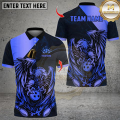 Maxcorners Bowling Golden Eagle Roar Multicolor Customized Name, Team Name 3D Shirts