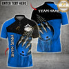 Maxcorners Bowling Skull Claw Strike Ball Multicolor Customized Name, Team Name 3D Shirts