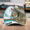 Maxcorners Fishing Blue Water Fish Skin Customized Name 3D Cap (7 Breeds)