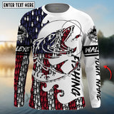 Maxcorners American Fishing Flag Walleye Customize Name 3D Shirt