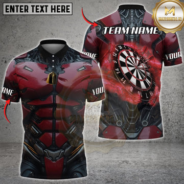 Maxcorners Darts Dark Red Tactical Armor Monochrome Dartboard Personalized Name 3D Unisex Shirt