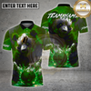 Maxcorners Bowling Shirt – Angry Panda Fire Bowling Ball Graphic – Multioptions Personalized Name, Team Name 3D Shirt (4 Colors)