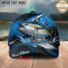 Maxcorners Fishing Blue Lightning Water Splash Personalized 3D Cap (12 Fish Species)