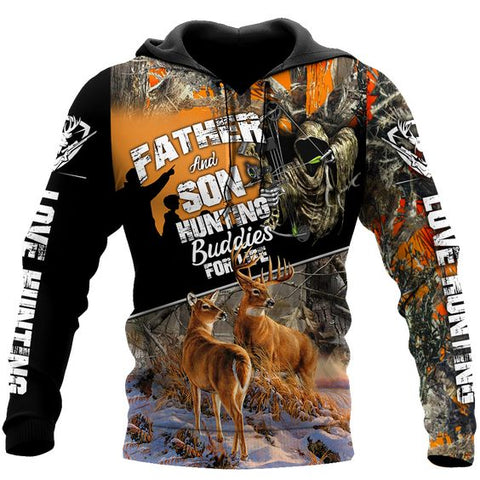 Maxcorners Deer Hunting A5 3D Over Printed Hoodie