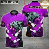 Maxcorners Bowling Tiger Multicolor Options Personalized Name, Team Name 3D Shirt