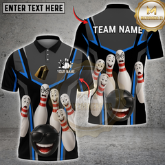 Maxcorners Bowling Funny Squad Multicolor Customized Name, Team Name 3D Shirts