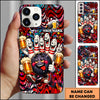Maxcorners Bowling Funny Pins Beer Party Multicolor Personalized Name 3D Phone Case