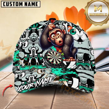 Maxcorners Darts Monkey Graffiti Style Personalized Name 3D Cap