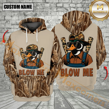 Maxcorners Funny Duck Hunting Blow Me All Over Print Shirt Best Gift For Hunter