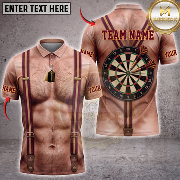 Maxcorners Darts Muscular Body Suspenders Dartboard Personalized Name 3D Unisex Shirt