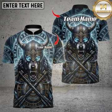 Maxcorners Darts Norse Mythology Viking Wolf Personalized Name, Team Name 3D Shirt