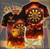 Maxcorners Dart Personalized Name Devil On Fire 3D Shirt