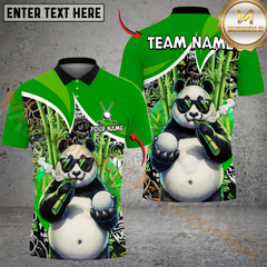 Maxcorners Cool Panda Swing Golf Polo Customized Name, Team Name 3D Shirts (4 Colors)