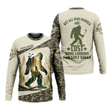 Maxcorners Not All Who Wander Are Lost Bigfoot Custom Men's Golf Polo Shirt, Golfing Apparel, Golf Gifts For Men